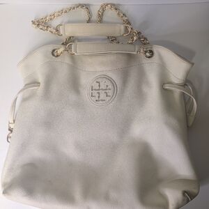 Tory Burch Cream Leather Shoulder Bag